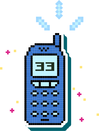 Old style cell phone with 33 on its screen